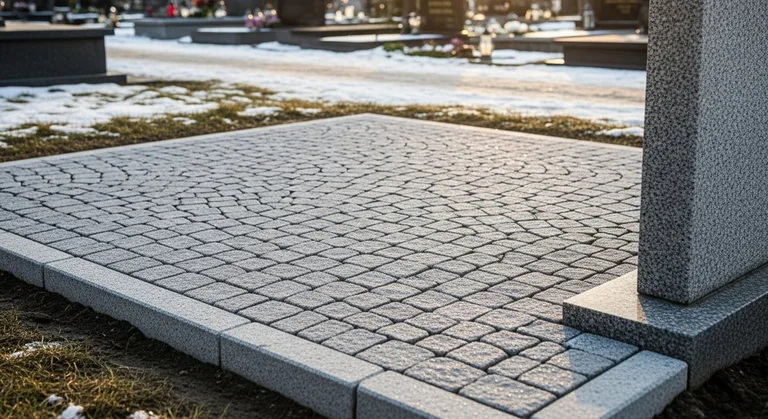 Брусчатка с гранитным цоколем по периметру, образец ПМ013 в Уфе