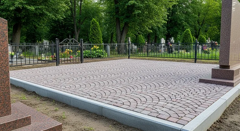 Гранитная плитка ёлочкой на участке, образец ПМ021 в Уфе