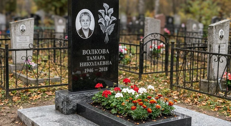 Гравировка калл на памятник в Уфе — пример работы на граните