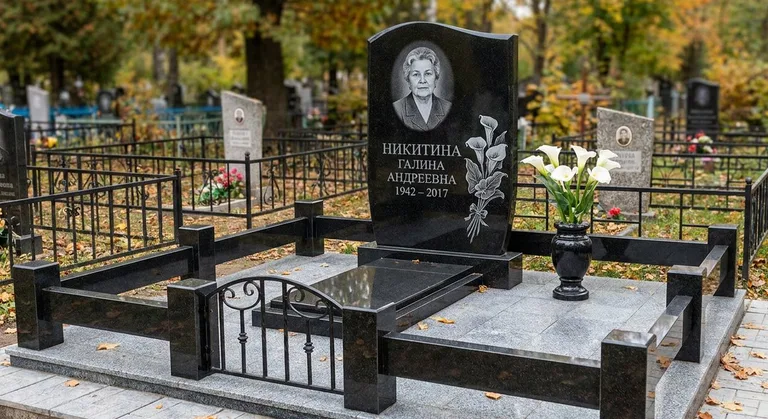 Памятник с гравировкой калл — выполненная работа «Никитина» в Уфе