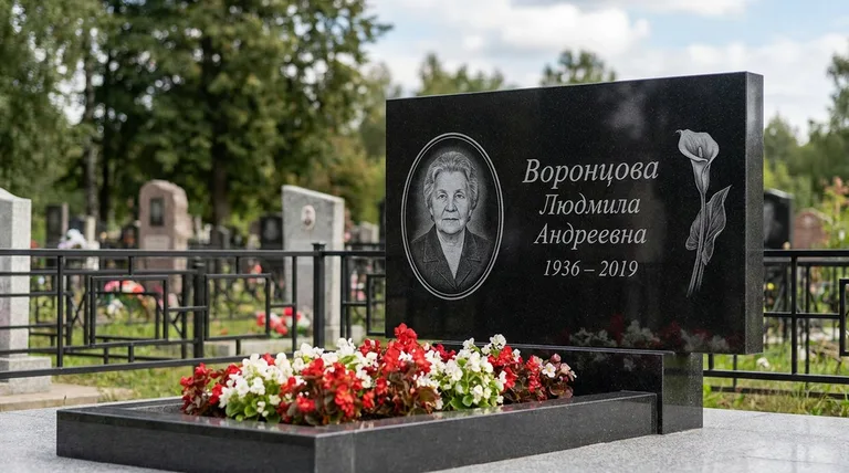 Памятник с гравировкой калл — выполненная работа «Воронцова» в Уфе