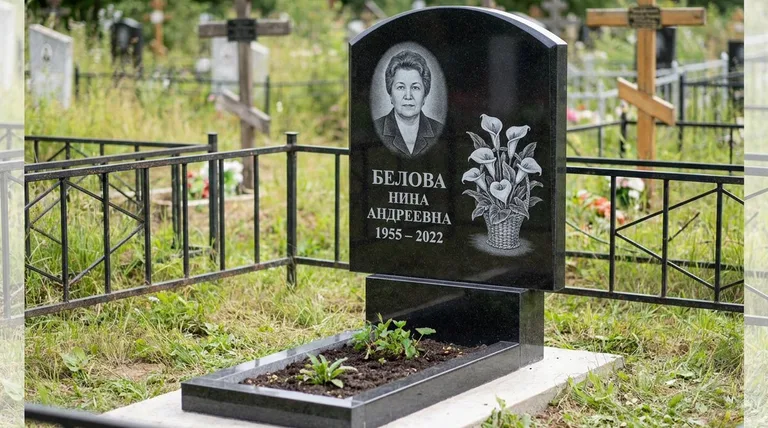 Памятник с гравировкой калл — выполненная работа «Белова» в Уфе