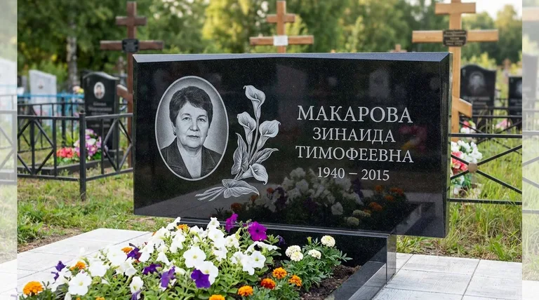 Памятник с гравировкой калл — выполненная работа «Макарова» в Уфе