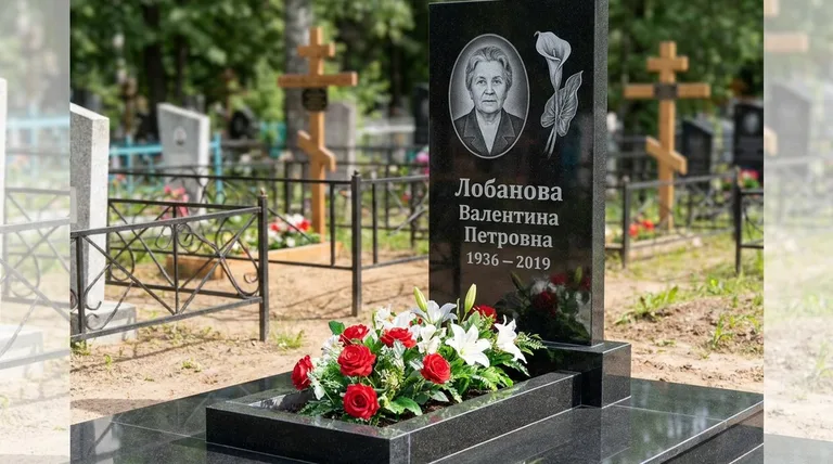 Памятник с гравировкой калл — выполненная работа «Лобанова» в Уфе