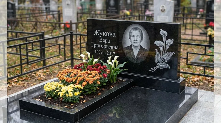 Памятник с гравировкой калл — выполненная работа «Жукова» в Уфе