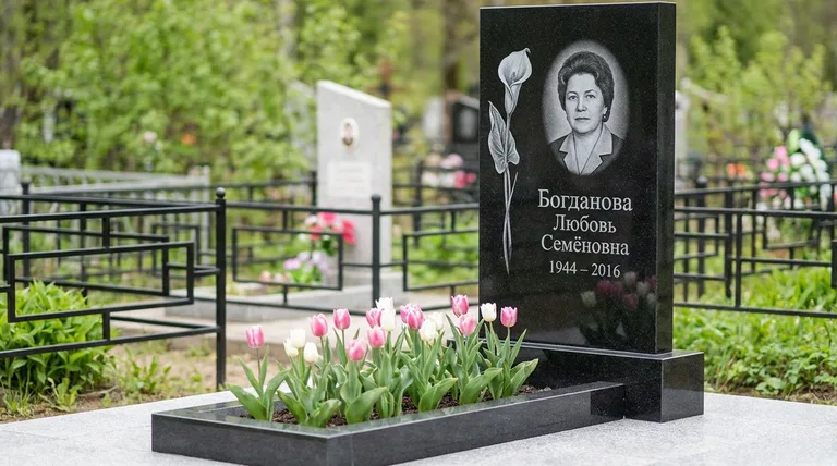 Памятник с гравировкой калл — выполненная работа «Богданова» в Уфе