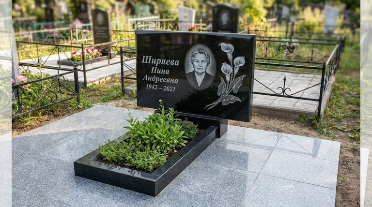 Памятник с гравировкой калл — выполненная работа «Ширяева» в Уфе