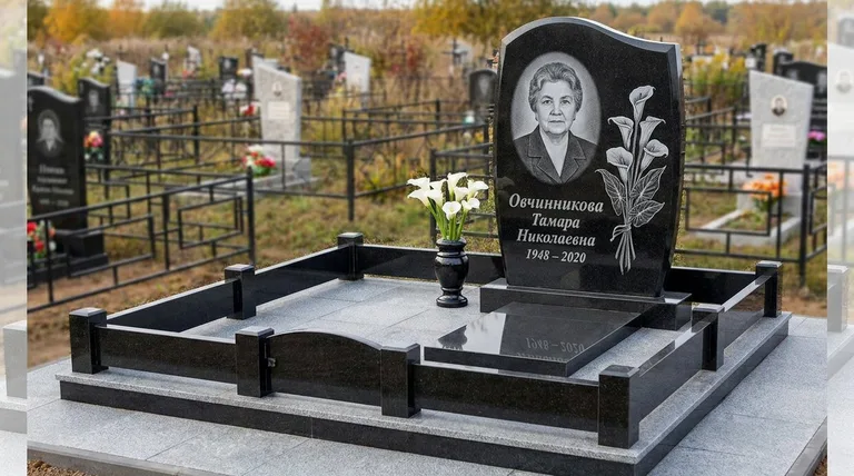 Памятник с гравировкой калл — выполненная работа «Овчинникова» в Уфе