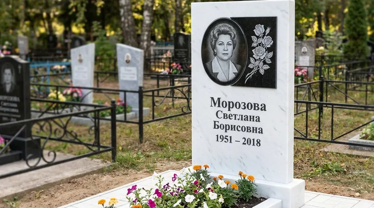 Памятник с гравировкой роз — выполненная работа «Морозова» в Уфе