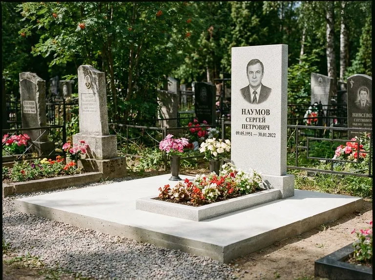 Пакет Замена под ключ — на месте старого установлен новый гранитный памятник