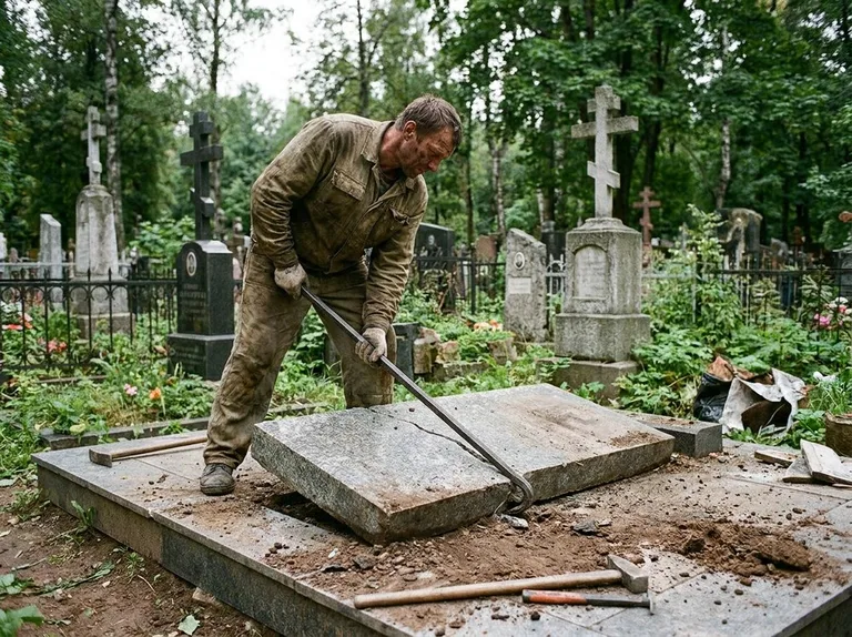 Демонтаж гранитной плитки и мощения участка в Уфе