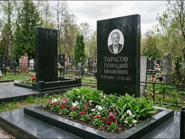 Керамический портрет на габбро-диабазе в Уфе