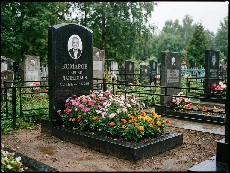 Портрет на керамике — семейный памятник в Уфе