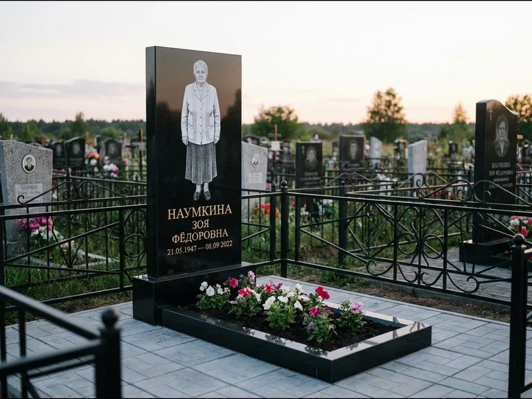 Гравировка портрета на чёрном граните — выполненная работа 18 в Уфе