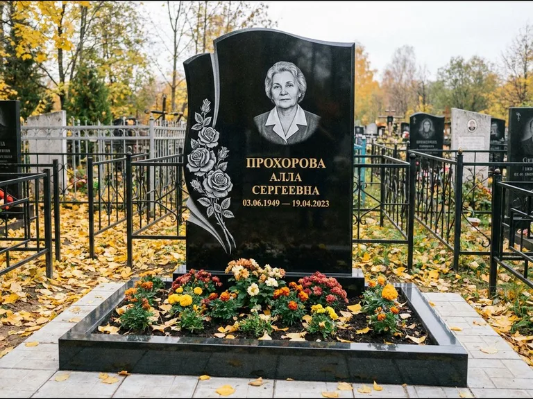 Гравировка портрета на чёрном граните — выполненная работа 20 в Уфе