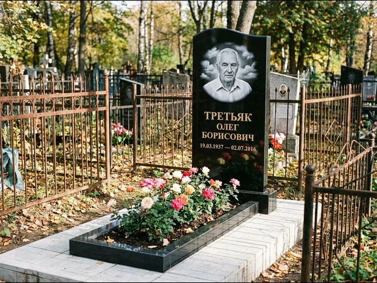 Гравировка портрета на чёрном граните — выполненная работа 23 в Уфе
