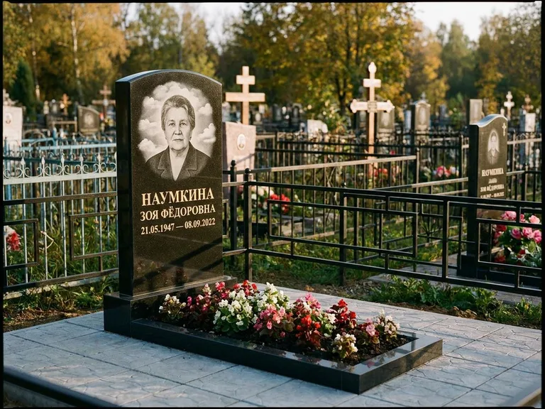 Гравировка портрета на чёрном граните — выполненная работа 30 в Уфе