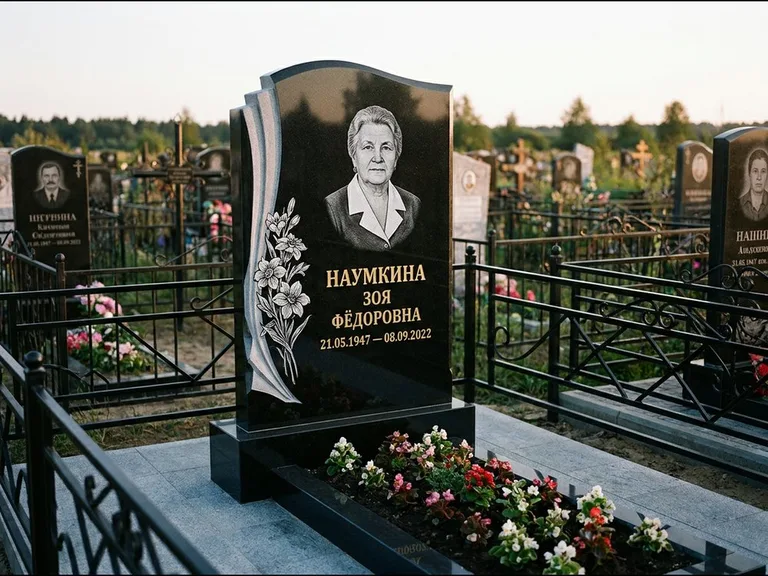 Гравировка портрета на чёрном граните — выполненная работа 6 в Уфе