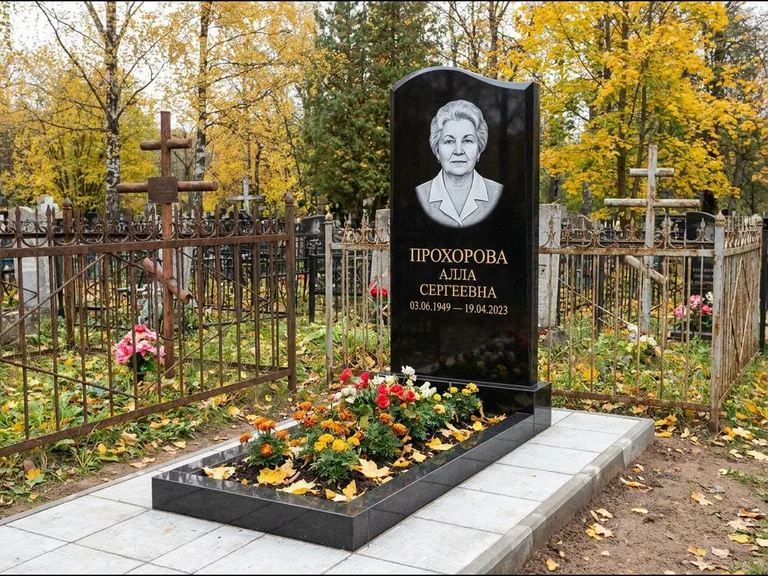 Гравировка портрета на чёрном граните — выполненная работа 8 в Уфе