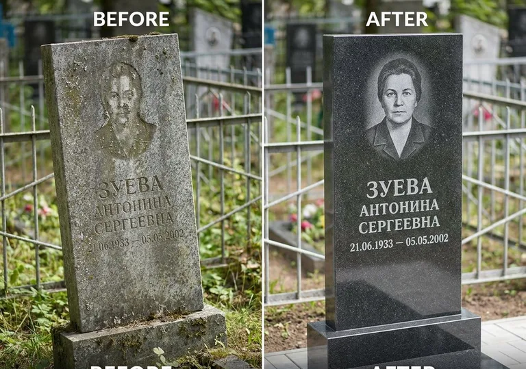 Восстановление сколов кромки гранита: до и после в Уфе