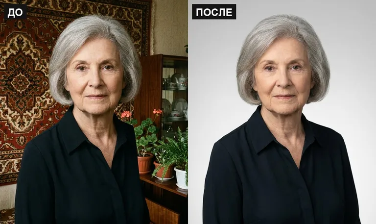 Ретушь фото на памятник — замена фона: до и после в Уфе