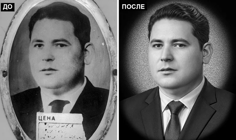 Ретушь фото на памятник — реставрация фотографии: до и после в Уфе