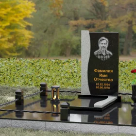 Гранитный вертикальный памятник - П125