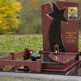 Православный комбинированный вертикальный памятник - П183
