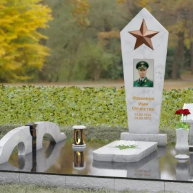 Светский вертикальный гранитный памятник - П191
