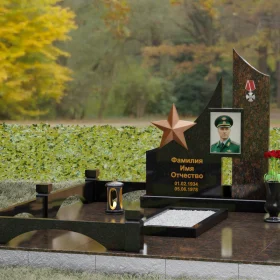 Комбинированный вертикальный памятник для одного - П193