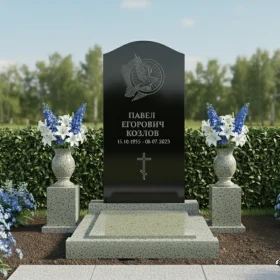 Гранитный православный памятник с крестом - ПН058