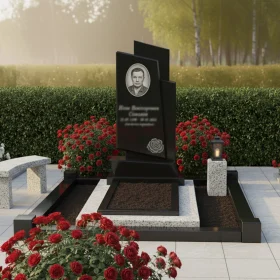 Вертикальный гранитный памятник без креста - ПН116