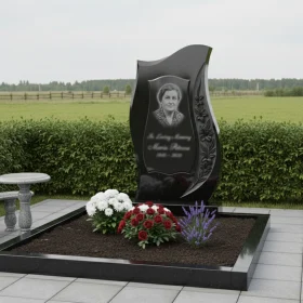 Вертикальный гранитный памятник в мемориальном комплексе - ПН127
