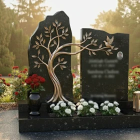 Элитный вертикальный памятник на двоих - ПН234