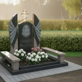 Элитный Гранитный памятник с крестом для мемориала - ПН282