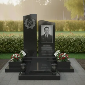 Светский гранитный вертикальный памятник в мемориальном комплексе - ПН305
