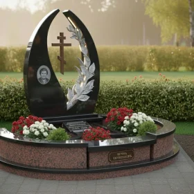 Элитный Гранитный памятник с крестом православный - ПН374