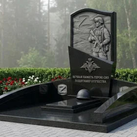 Элитный Гранитный светский вертикальный памятник - ПН410