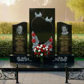 Памятник из гранита на двоих, светский - ПН642