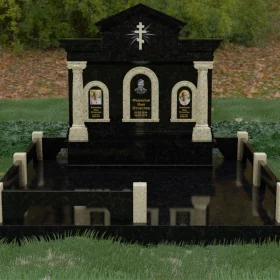 Горизонтальный православный памятник на троих - П217