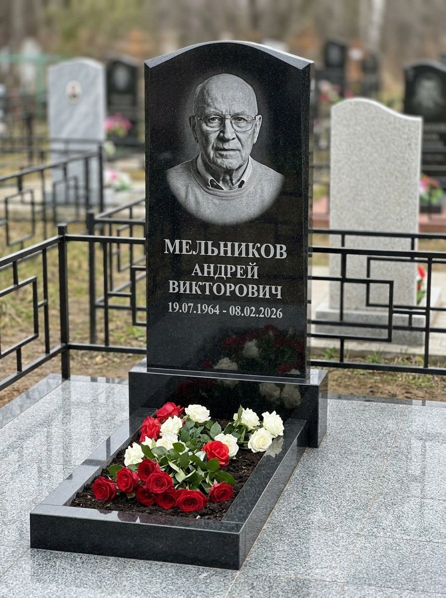 Портрет на памятнике в Уфе — Мелкое лицо с общего фото — портрет под гравировку
