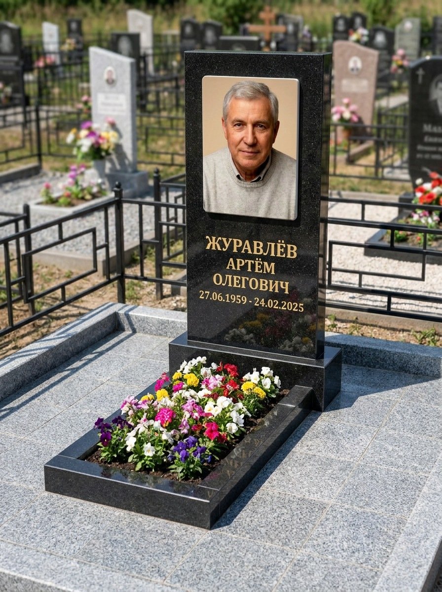 Портрет на памятнике в Уфе — Выцветшее фото восстановили — керамогранит 180×240 мм