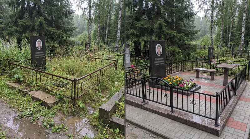 Благоустройство могилы в Уфе — пример 2